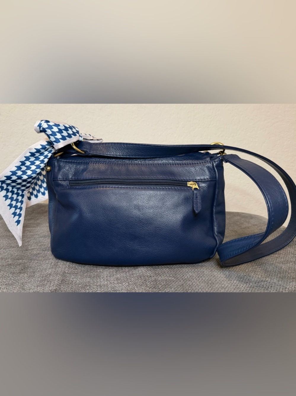 The SAS Olivia vintage Navy blue shoulder handbag - Picture 3 of 11